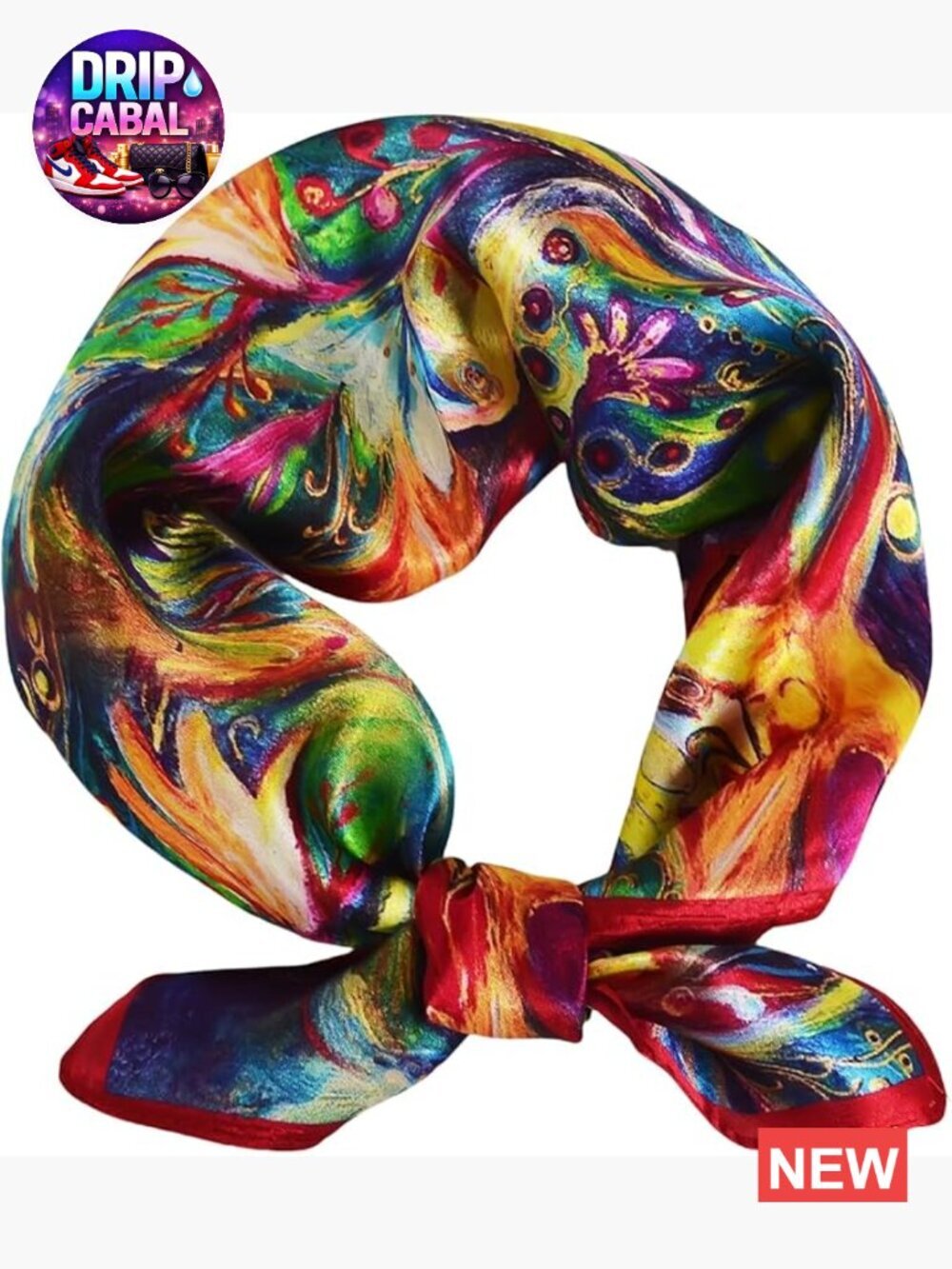 100% Mulberry Silk Neck Scarf Lightweight Square Neckerchief 21"x21"